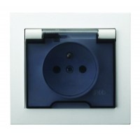 PRIZA SIMPLA CU CAPAC, SCHUKO, 250V, 16 A, ALB, MONTAJ - INCASTRAT 450303
