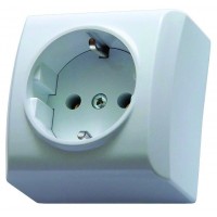 PRIZA SIMPLA SCHUKO, 250V, 16 A, ALB, MONTAJ - APLICAT 450358