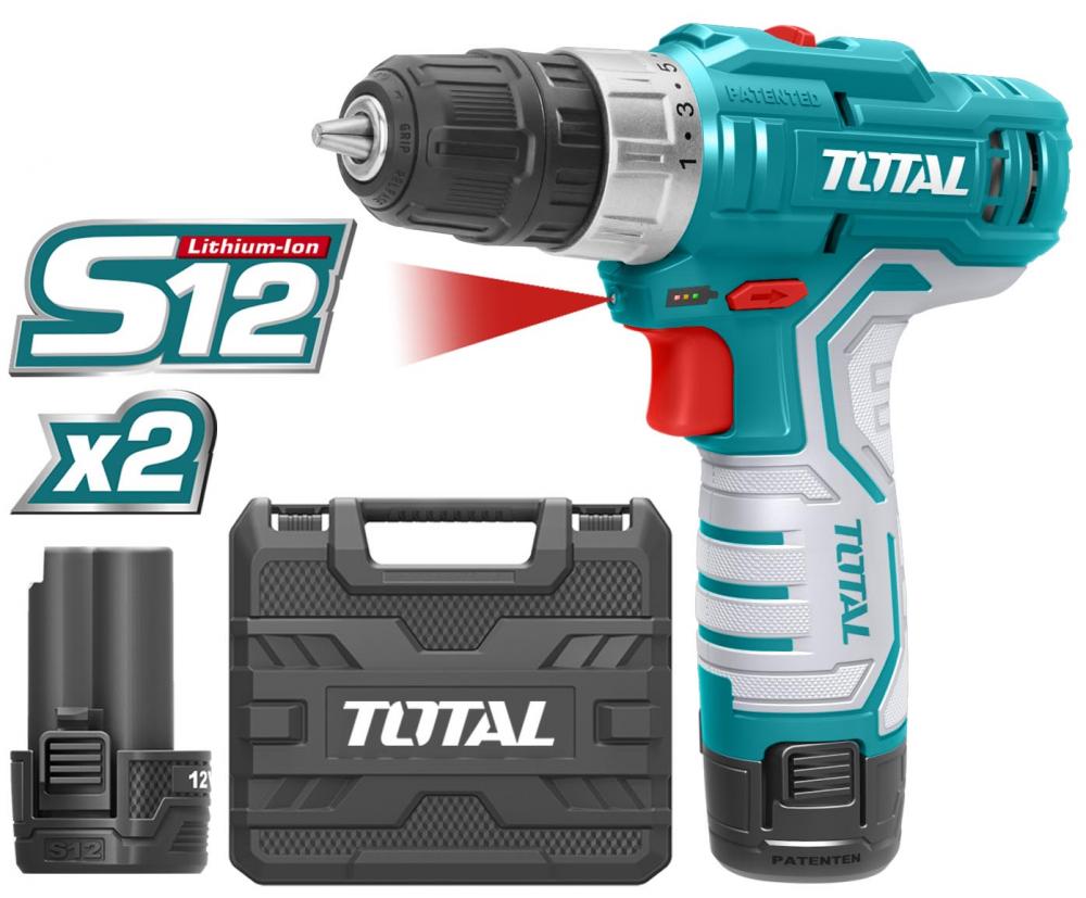 TOTAL - Masina de gaurit cu acumulator 12V-1.5Ah/L