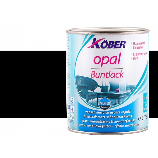 Vopsea mata Opal Kober 0.75l NEGRU MAT V51900-C0,75L